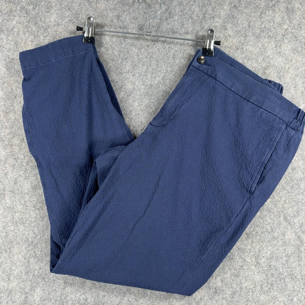 Peter Millar Jogger Pants Mens Large Blue Crown Crafted Textured Cotton Stretch